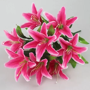 7-Heads Multicolor Artificial Lily Bouquet for European Weddings 1