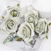 5pcs White Silk Roses for Cake & Party Decorations 3