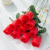 10PCS Red Silk Roses for Weddings, Wreaths & Home Decor 3