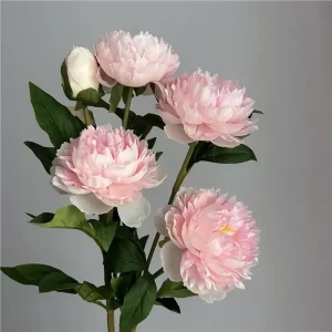 3-Heads Artificial Peony Flowers for Table & Office Decor 1