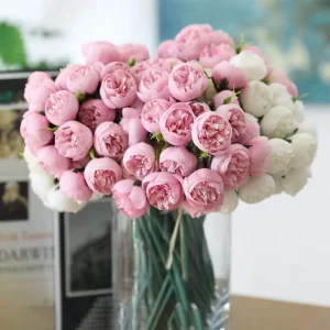 27-Heads Artificial Rose Peony Bouquet for Weddings & Parties 1