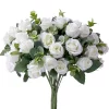 11-Heads Simulated Rose & Eucalyptus for Wedding & Home Decor 2