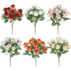 10-Heads Silk Rose & Eucalyptus Bouquet for Weddings & Home Decor 4