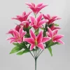 7-Heads Multicolor Artificial Lily Bouquet for European Weddings 3